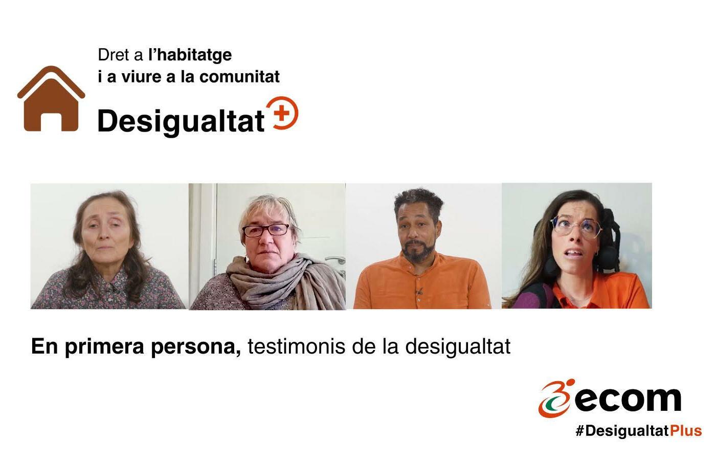 Imatge ECOM que reivindica el dret a l'habitatge per a les persones amb discapacitat física i/o orgànica